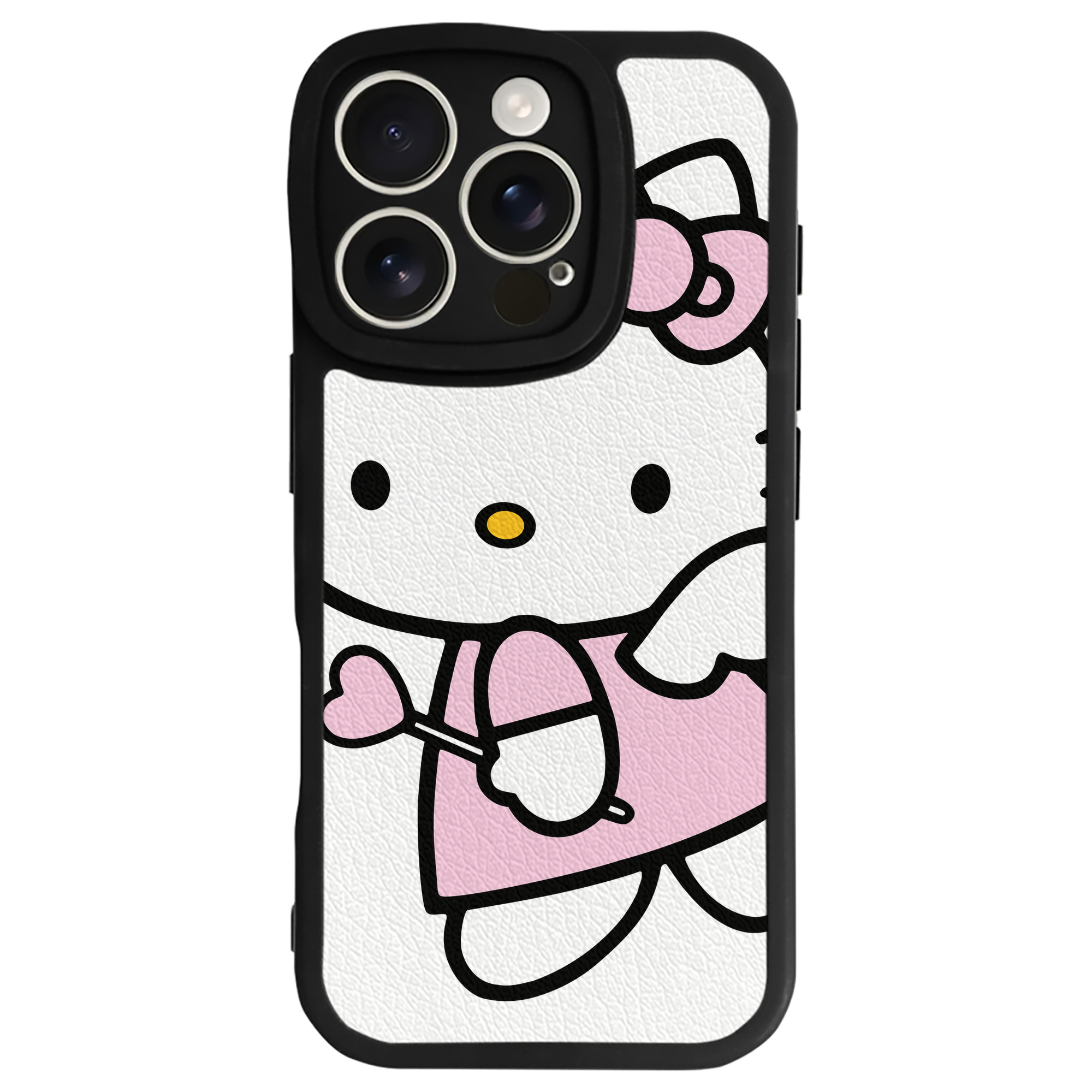（画像用） Hello Kitty ハローキティ 【iPhone 16シリーズ対応】シリコンスマホケース（レザー調） 材質：シリコン
